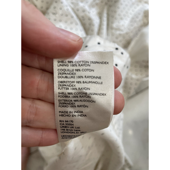 NWT Free People Ivory Polka Dot Corset High-Low Drop-Waist Midi Dress Size Large - Picture 9 of 10